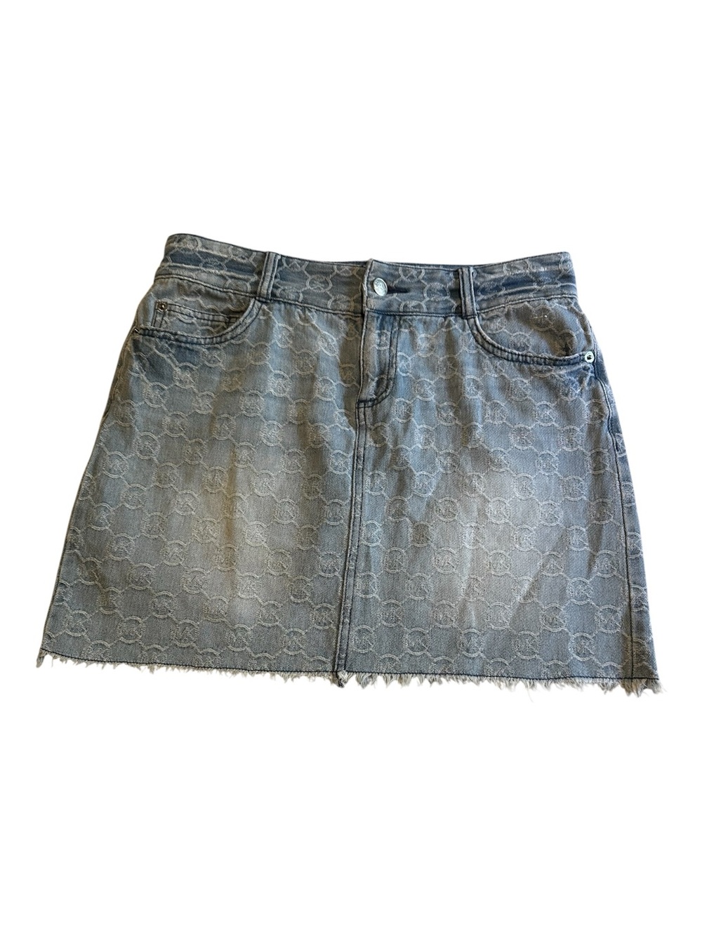 Michael Kors Denim Logo Mini Skirt Womens Size 2
